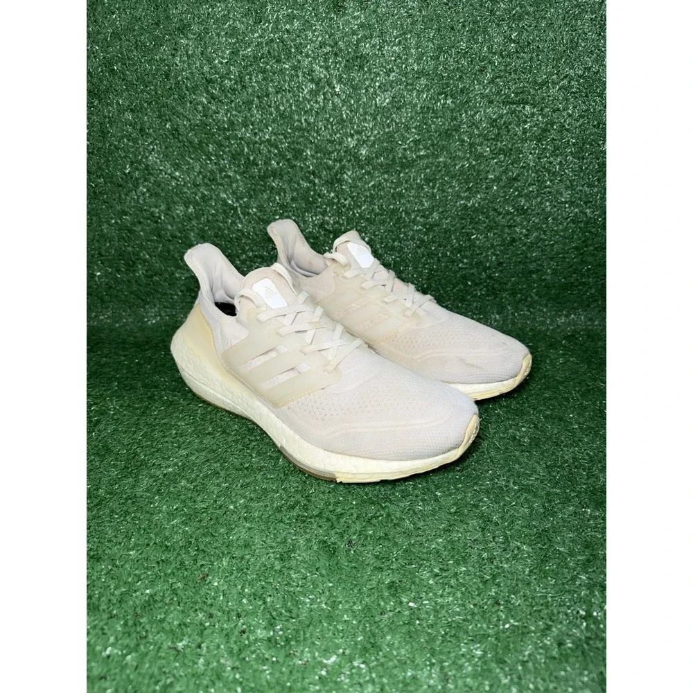 Adidas Ultra Boost 21 Women Size 8.5 White Running Shoes Comfort Sneakers FY0403